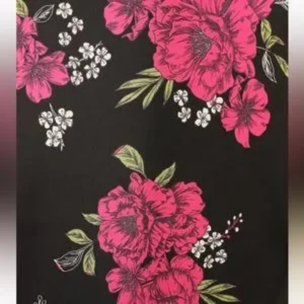 Lulu's Elegant Blossoms Black Floral Print Satin Midi Skirt Lulus - Picture 4 of 6